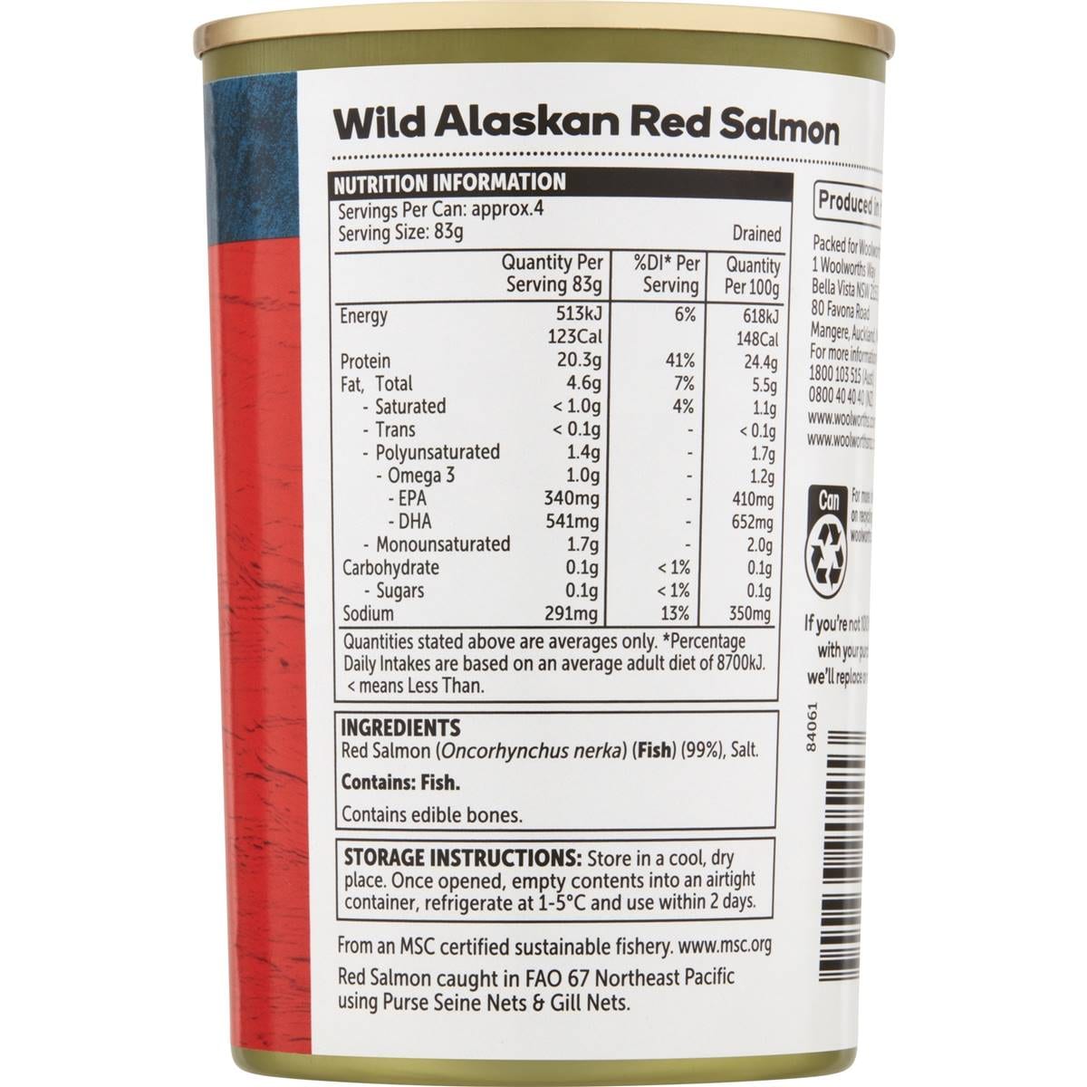 Woolworths Red Salmon 415g Woolworths