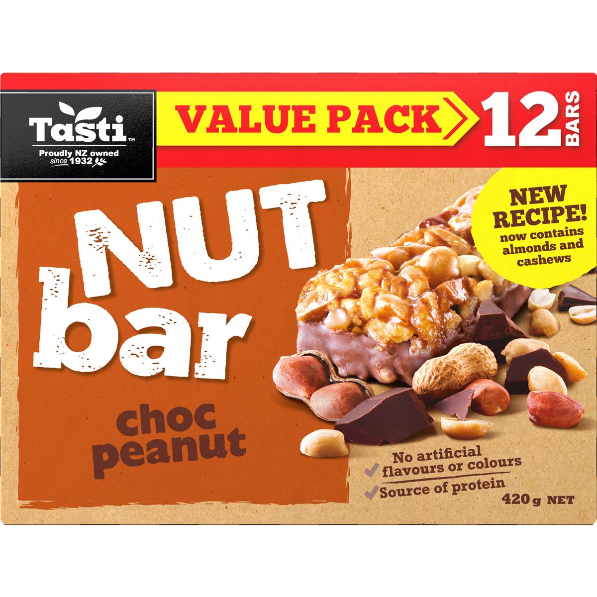Tasti Choc Peanut Nut Bar 12 Pack Woolworths