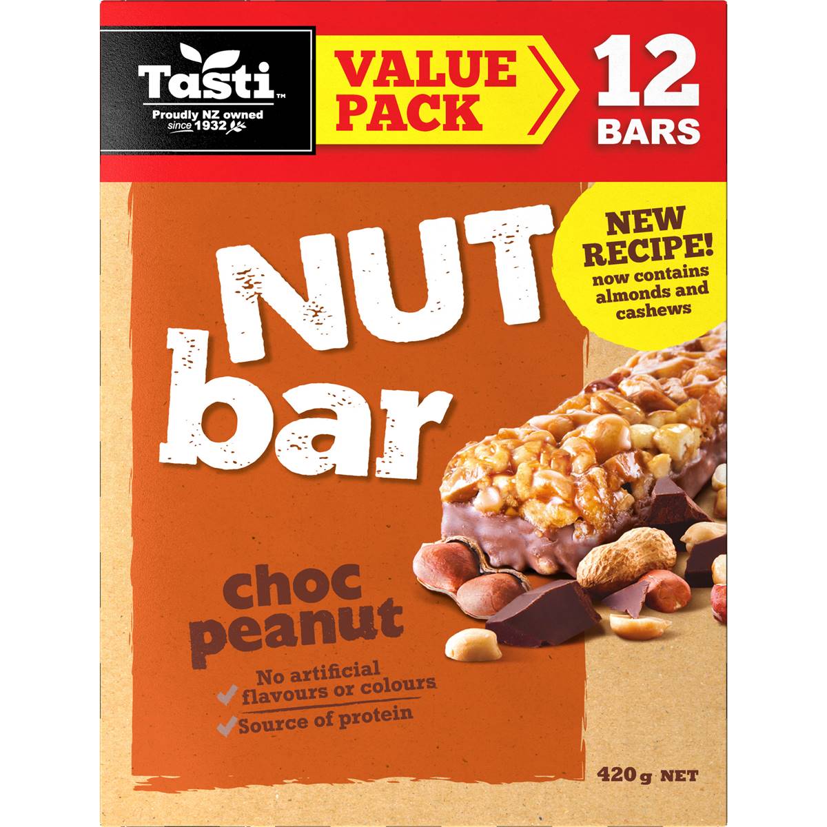 Tasti Choc Peanut Nut Bar 12 Pack Woolworths
