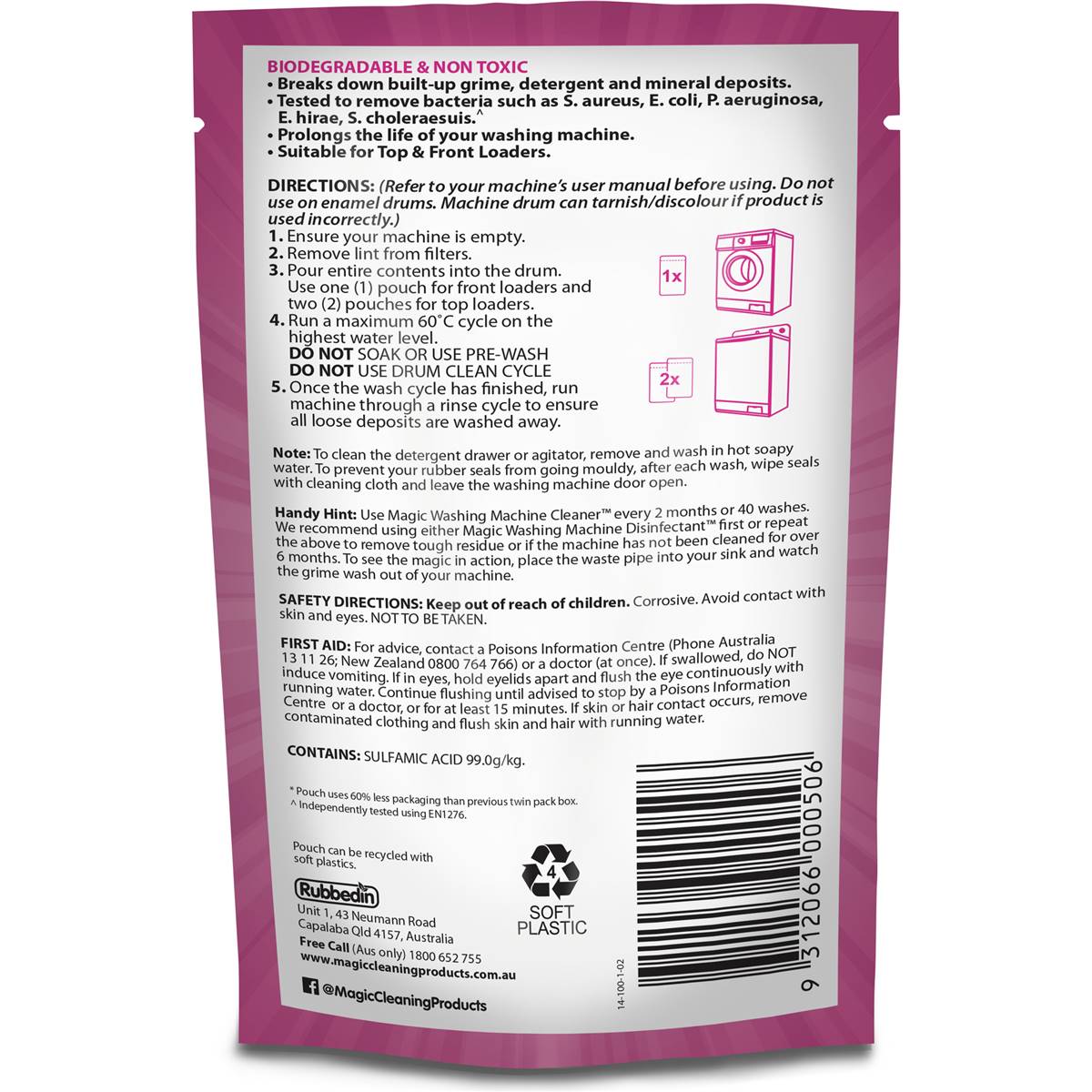 Magic Washing Machine Cleaner Pouch 100g Woolworths