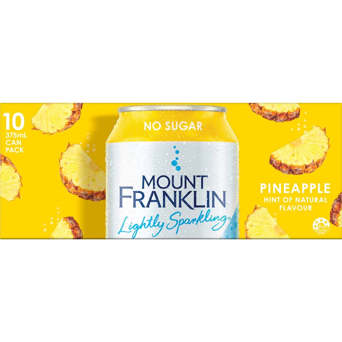 Mount Franklin No Sugar Lightly Sparkling Pineapple Water Cans 10 X375ml Woolworths