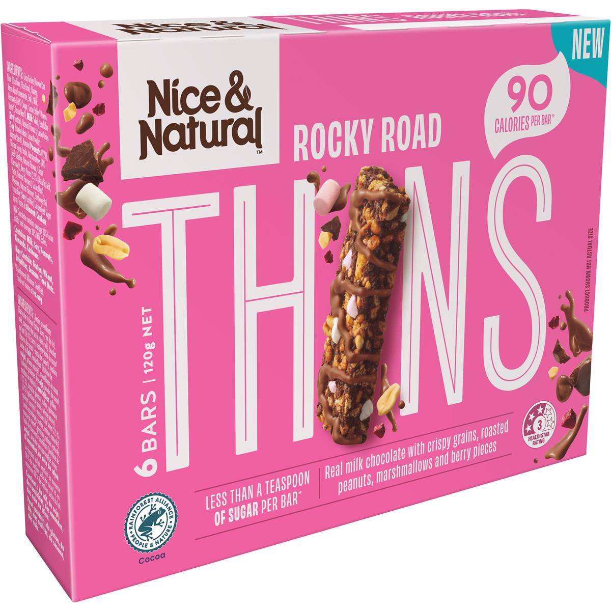 Nice & Natural Rocky Road Thins Bars 6 Pack Woolworths