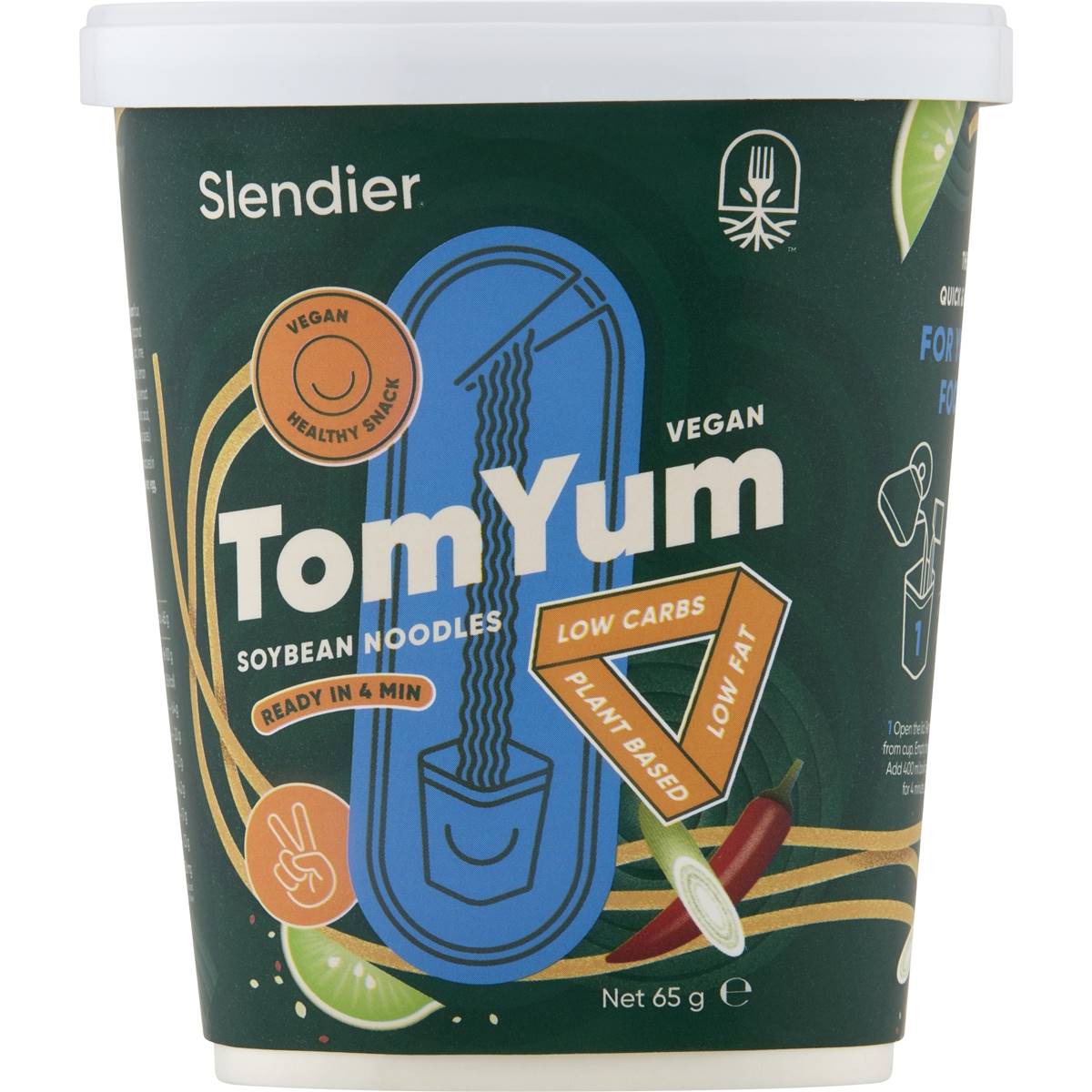 Slendier Instant Cup Noodles Tom Yum 65g Woolworths