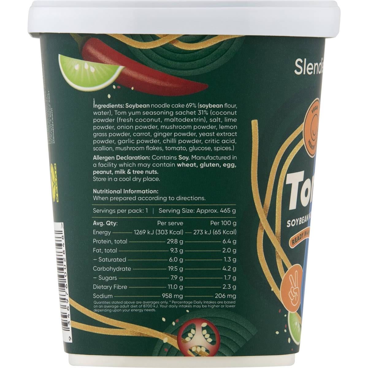 Slendier Instant Cup Noodles Tom Yum 65g Woolworths