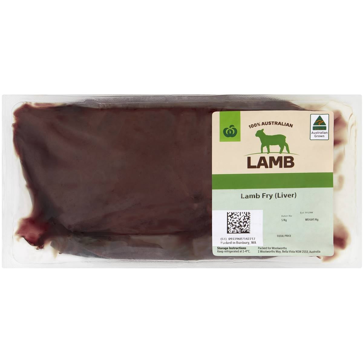 Woolworths Lamb Offal Liver 450g 750g Woolworths