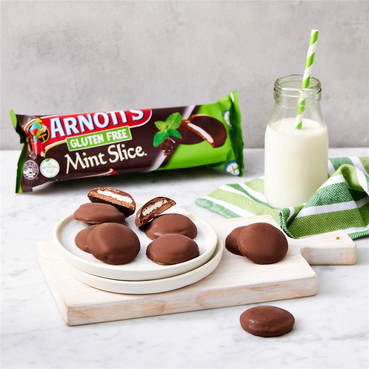Arnott's Gluten Free Mint Slice Chocolate Biscuits 141g Woolworths