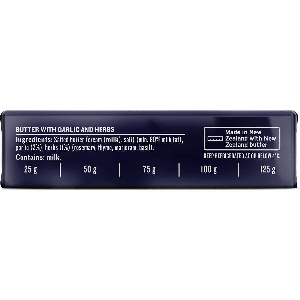 Mainland Garlic & Herb Grass Fed Butter 125g Woolworths