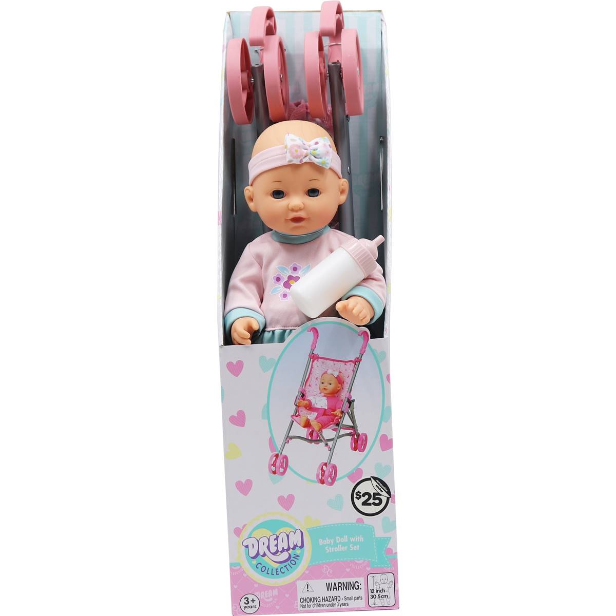 Dream collection baby doll with stroller on sale set