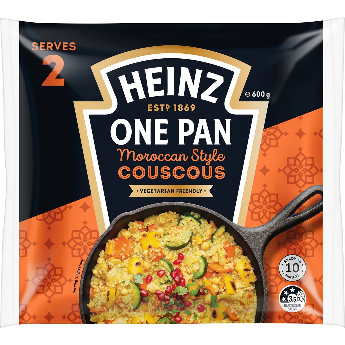 Heinz One Pan Moroccan Style Veggie Couscous Frozen Freezer Meal 600g