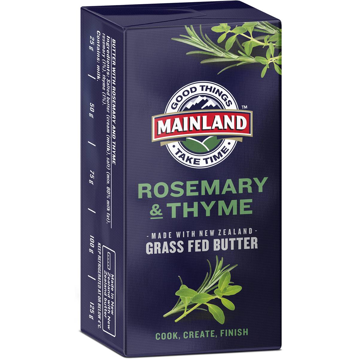 Mainland Rosemary & Thyme Grass Fed Butter 125g Woolworths