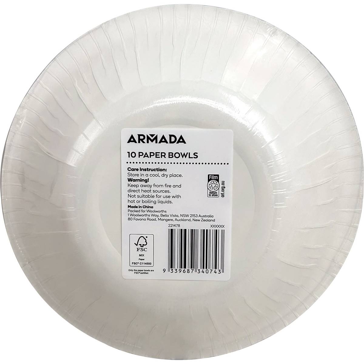 Armada Paper Bowls Blue Watercolour 10 Pack Woolworths