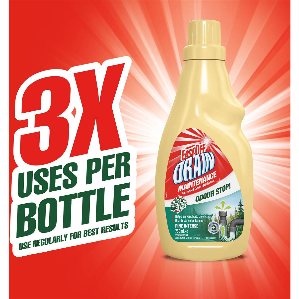 Easy Off Bam Drain Maintainer Odour Stop Cleaner 750ml Woolworths