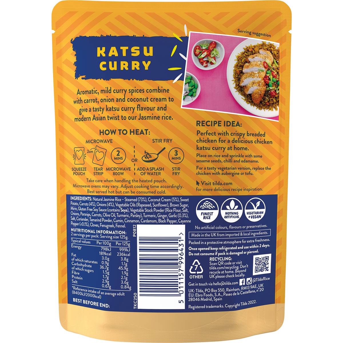 Tilda Katsu Curry Express Rice 250g Woolworths