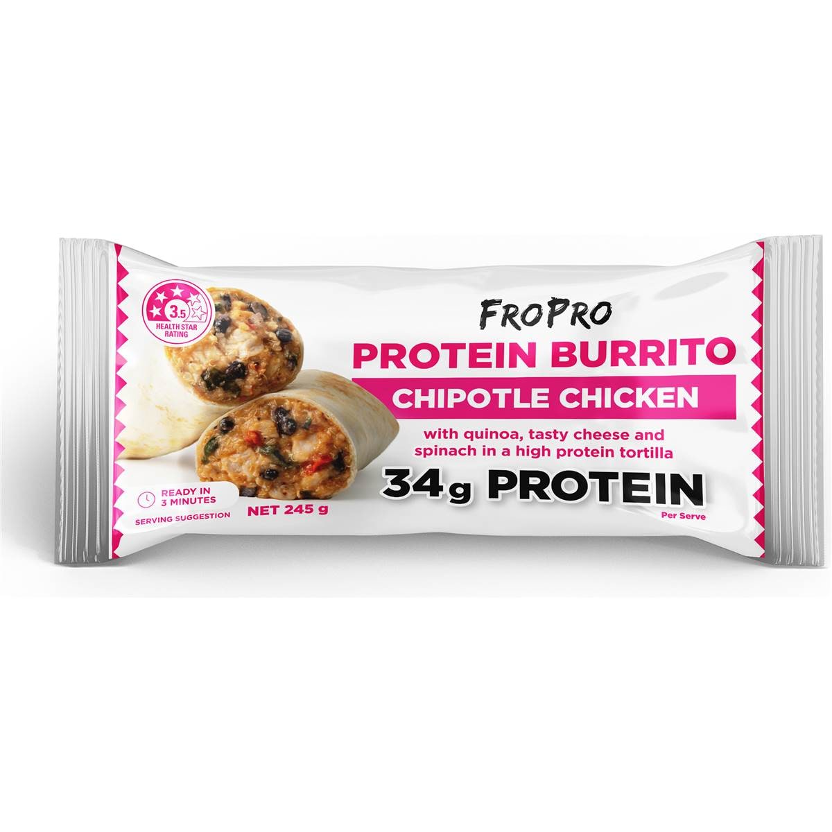 Fropro Protein Burrito Chipotle Chicken 245g Woolworths