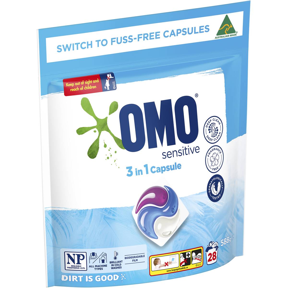 Omo Sensitive 3 In 1 Capsule 28 Pack Woolworths