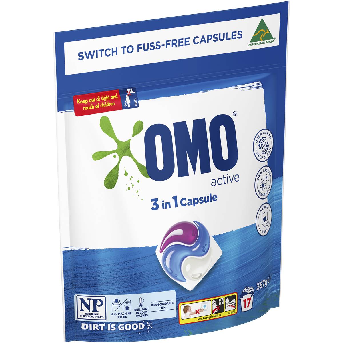 Omo Active 3 In 1 Laundry Capsules 357g Woolworths