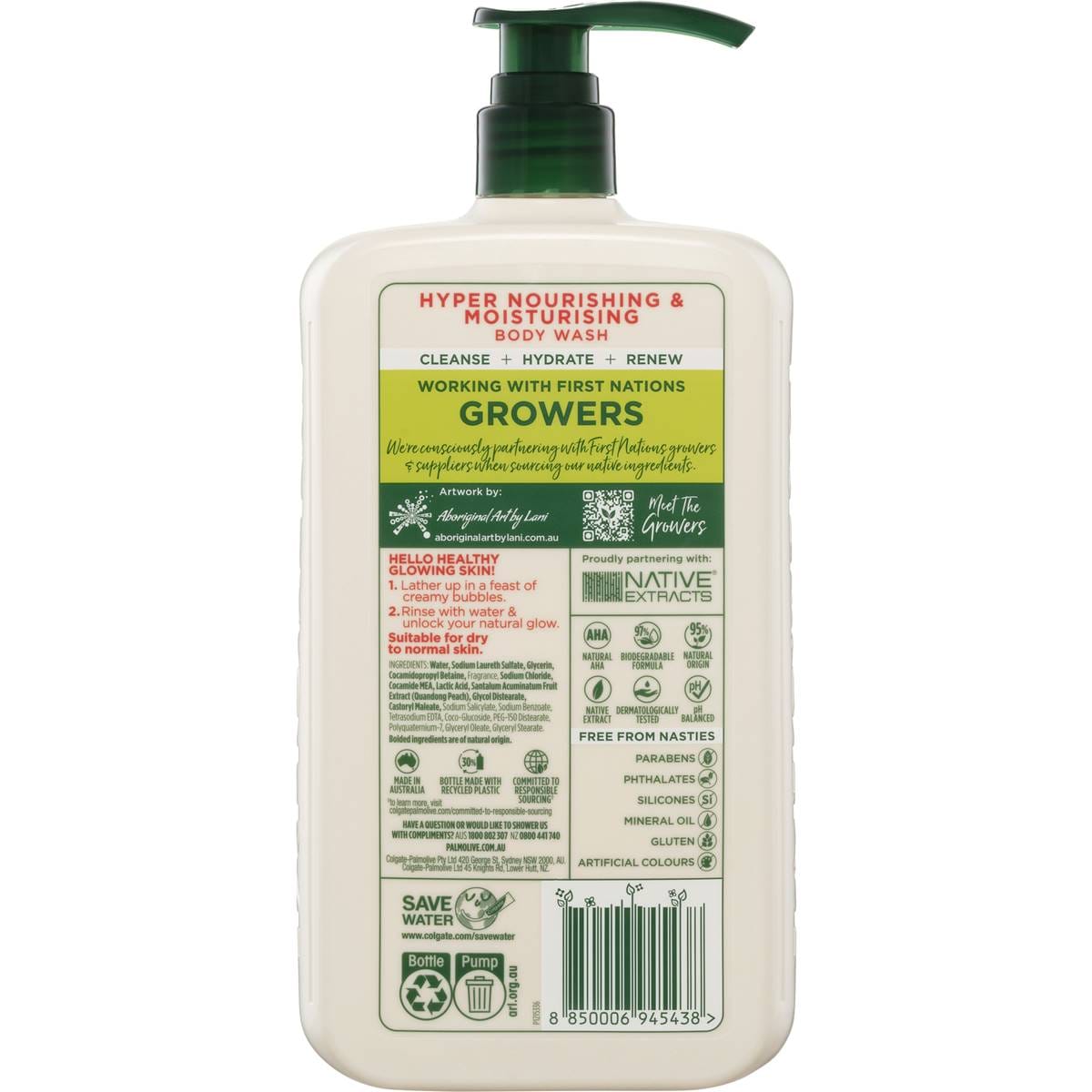 Palmolive Body Wash Shower Gel Skin Food Quandong Peach 1l Woolworths
