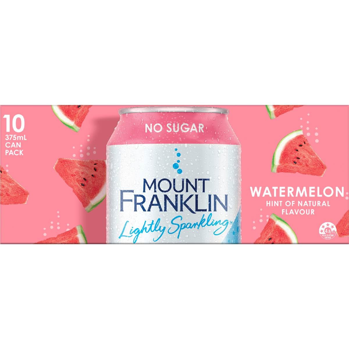 Mount Franklin No Sugar Lightly Sparkling Watermelon Water Cans 10 X375ml Woolworths