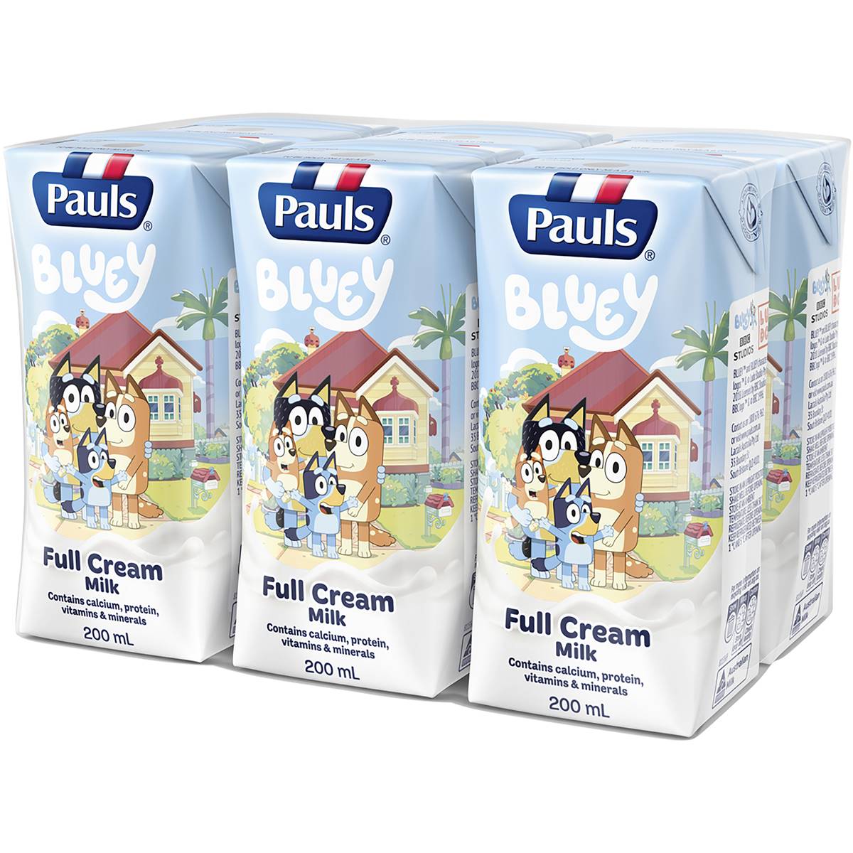Pauls Bluey Full Cream Milk 200ml X 6 Pack Woolworths