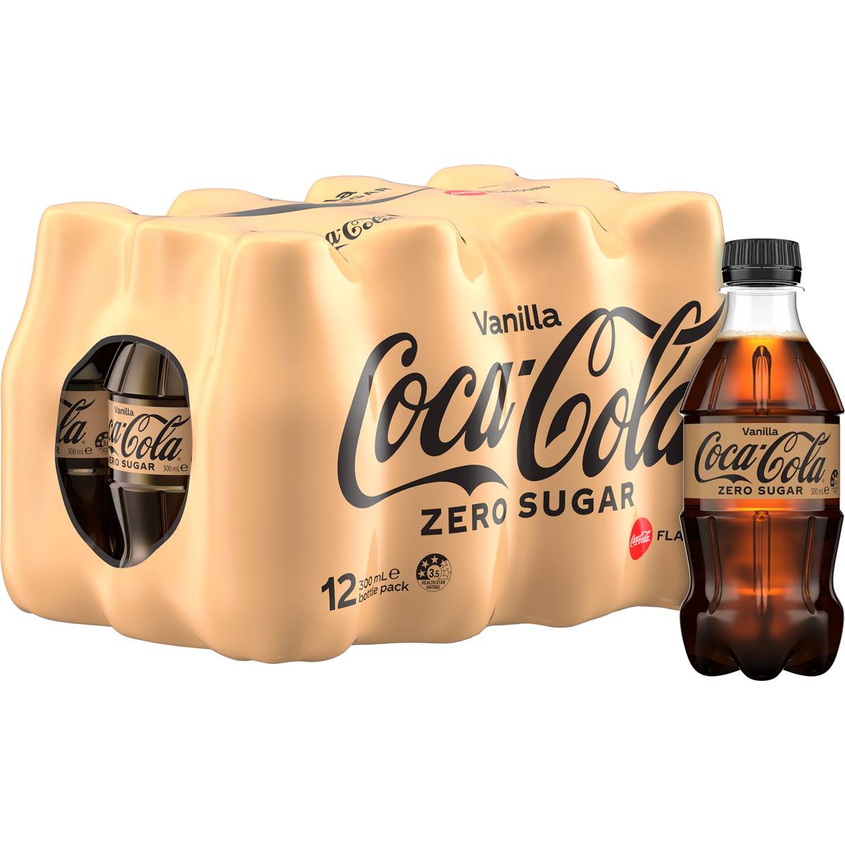 Coca Cola Vanilla Zero Sugar Soft Drink Mini Bottles 12 X 300ml 