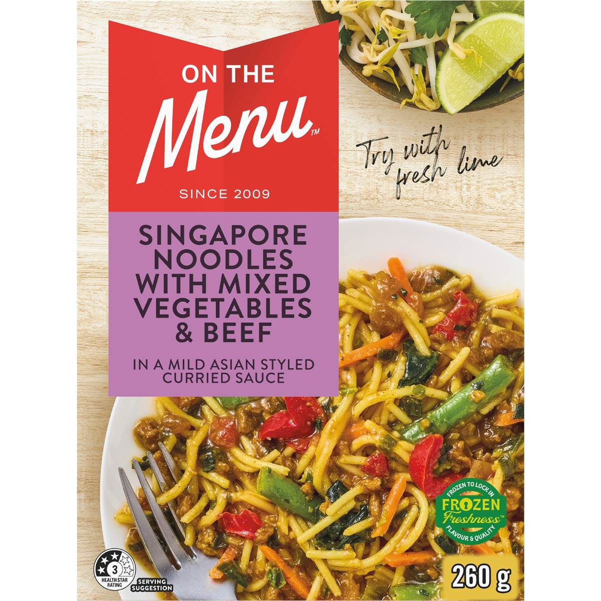 On The Menu Singapore Noodles With Beef 260g Woolworths