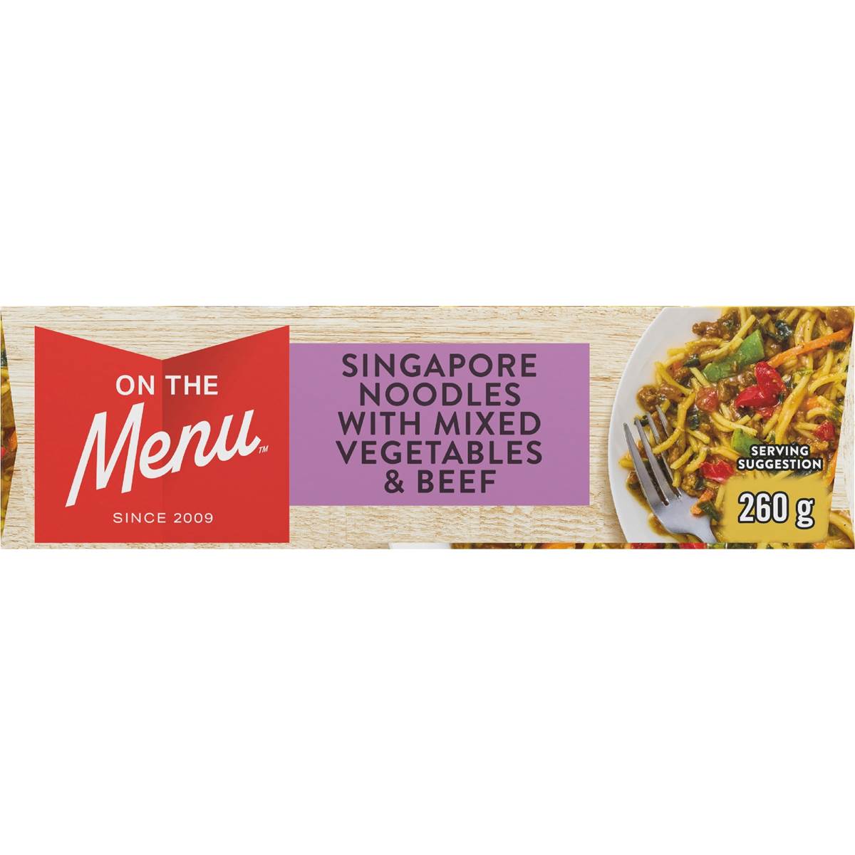 On The Menu Singapore Noodles With Beef 260g Woolworths