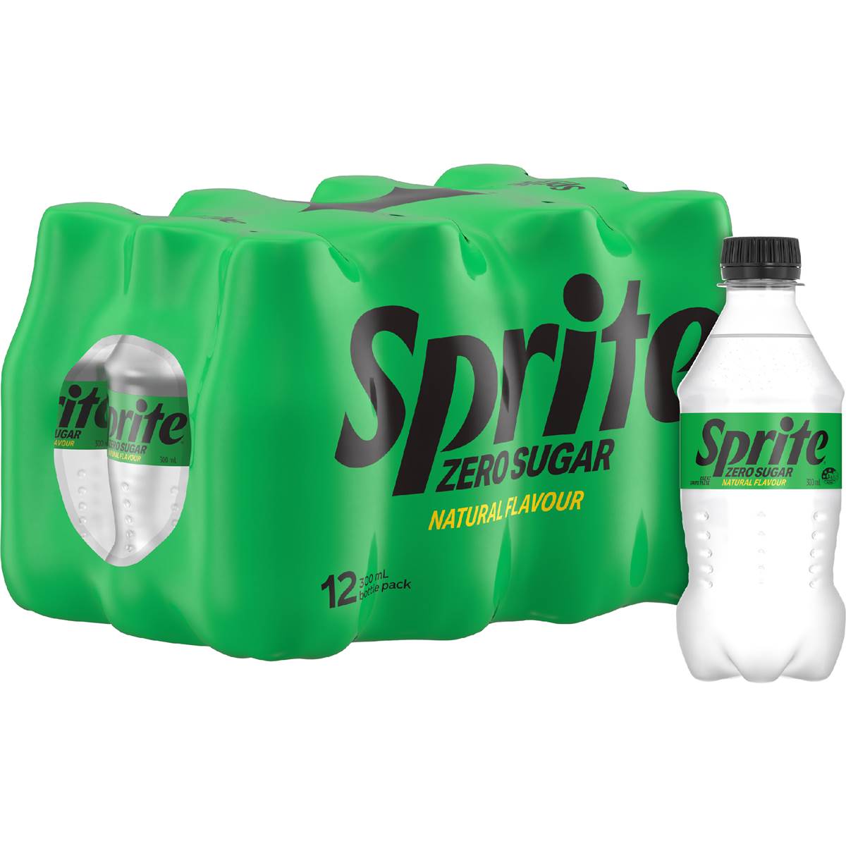 Sprite Zero Sugar Lemonade Soft Drink Mini Bottles 300ml X12 Pack Woolworths