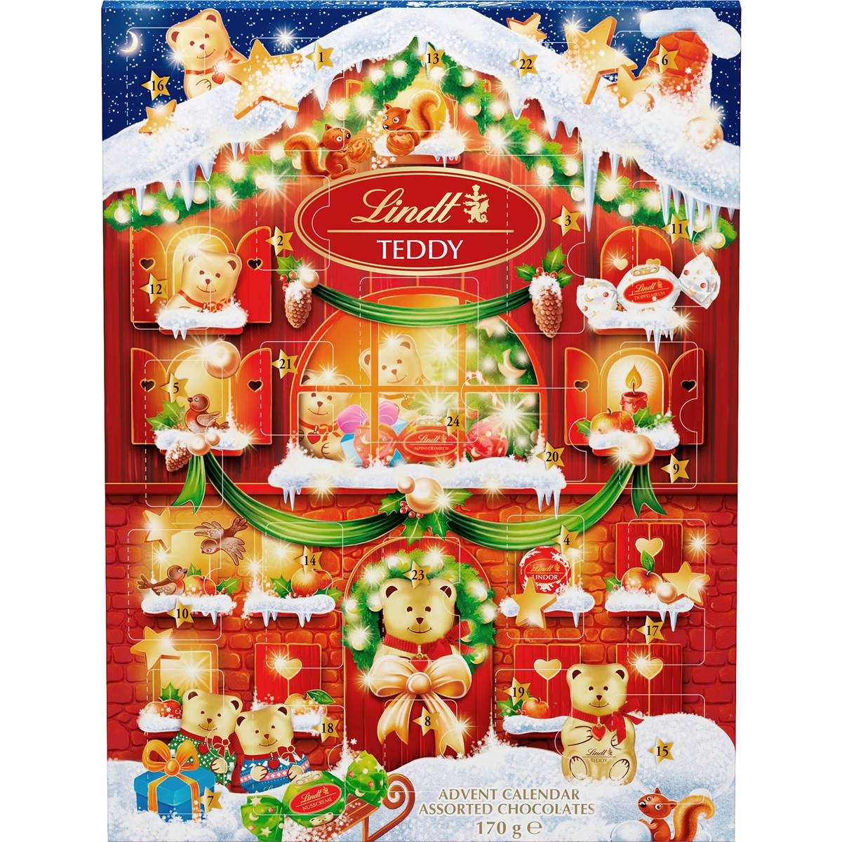 Lindt Teddy Advent Calender 170g Woolworths