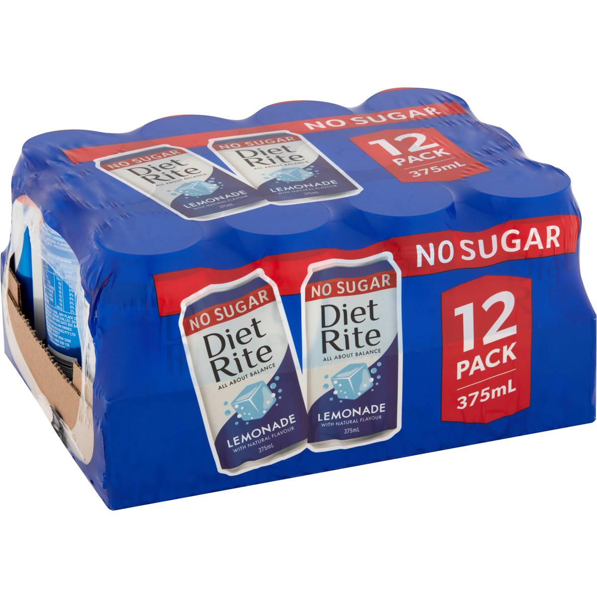 Diet Rite Lemonade With Natural Flavour No Sugar Cans 12 X375ml