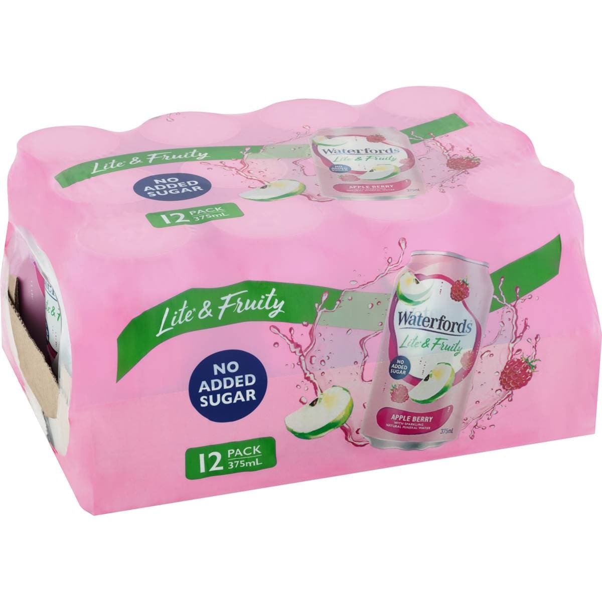 Waterfords Lite & Fruity No Added Sugar Apple Berry Cans 12 X375ml Woolworths
