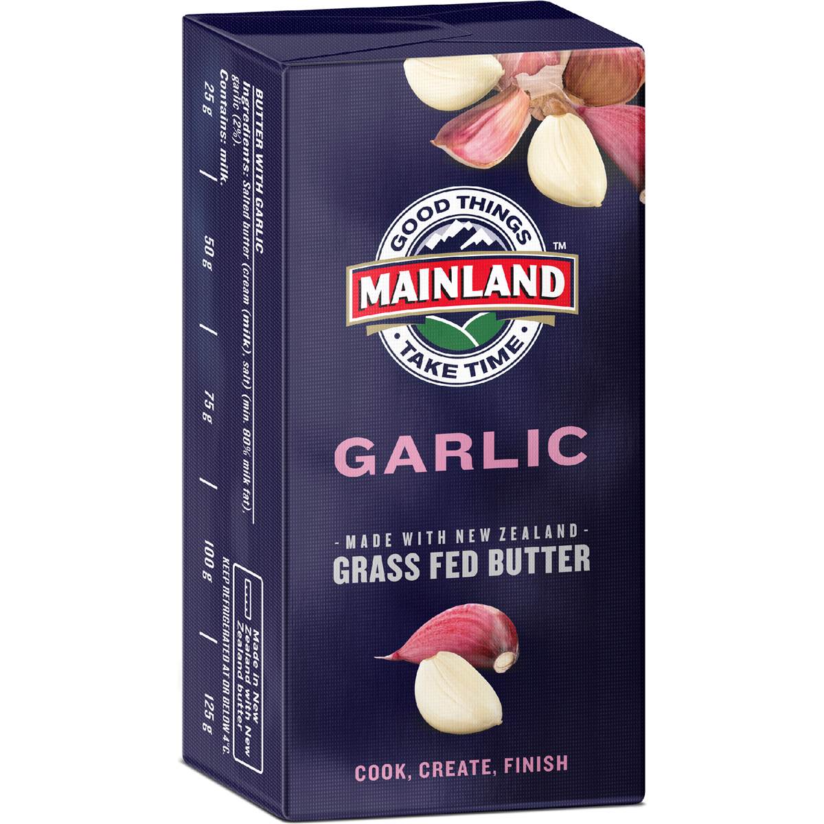 Mainland Garlic Grass Fed Butter 125g Woolworths