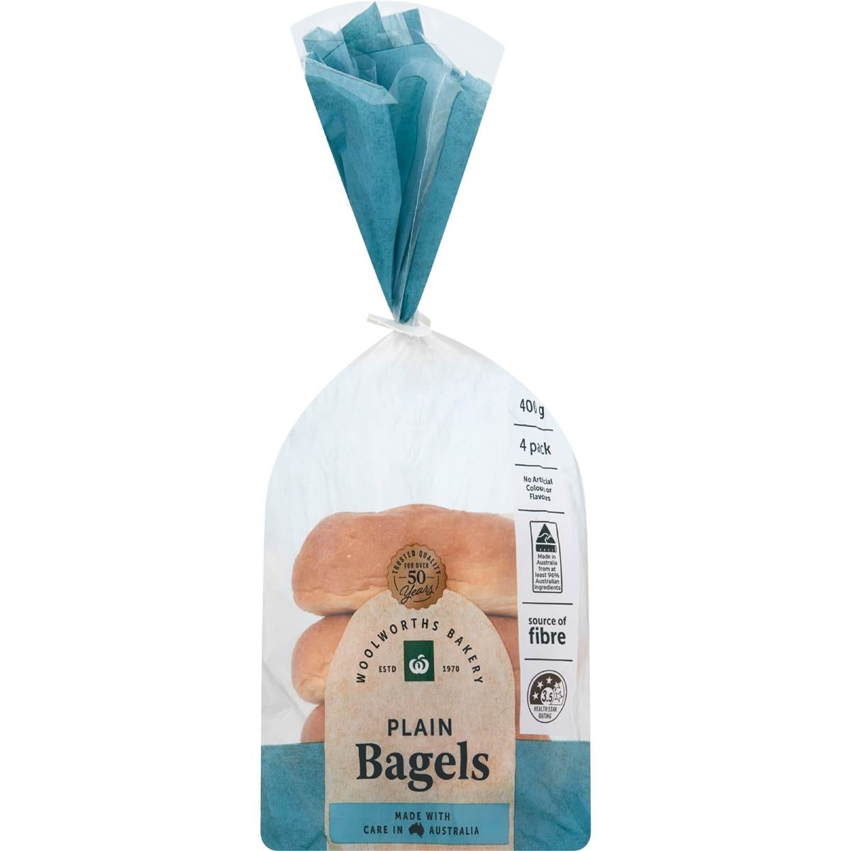Woolworths Plain Bagels 4 Pack Woolworths