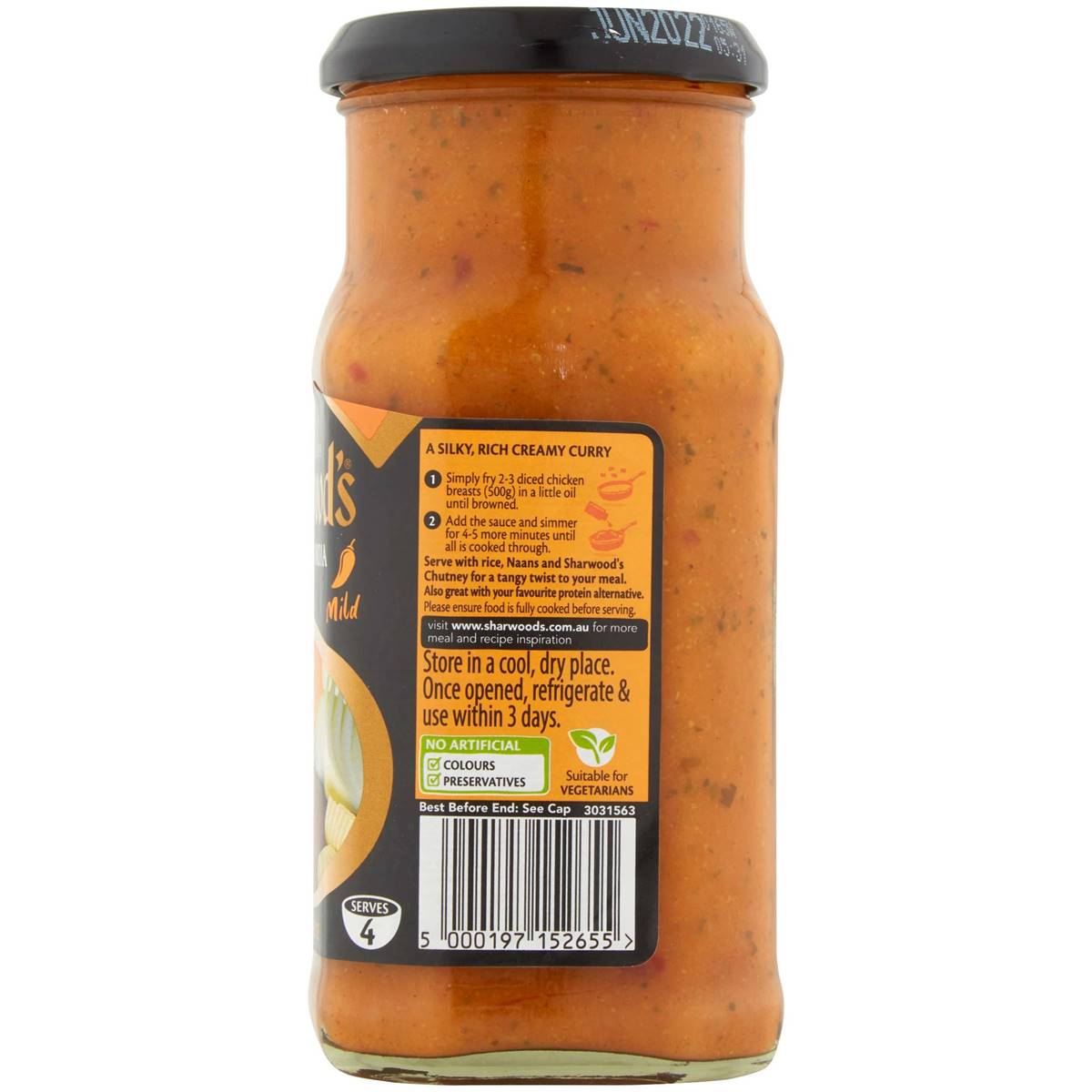 Sharwood's Simmer Sauce Butter Chicken 420g Woolworths