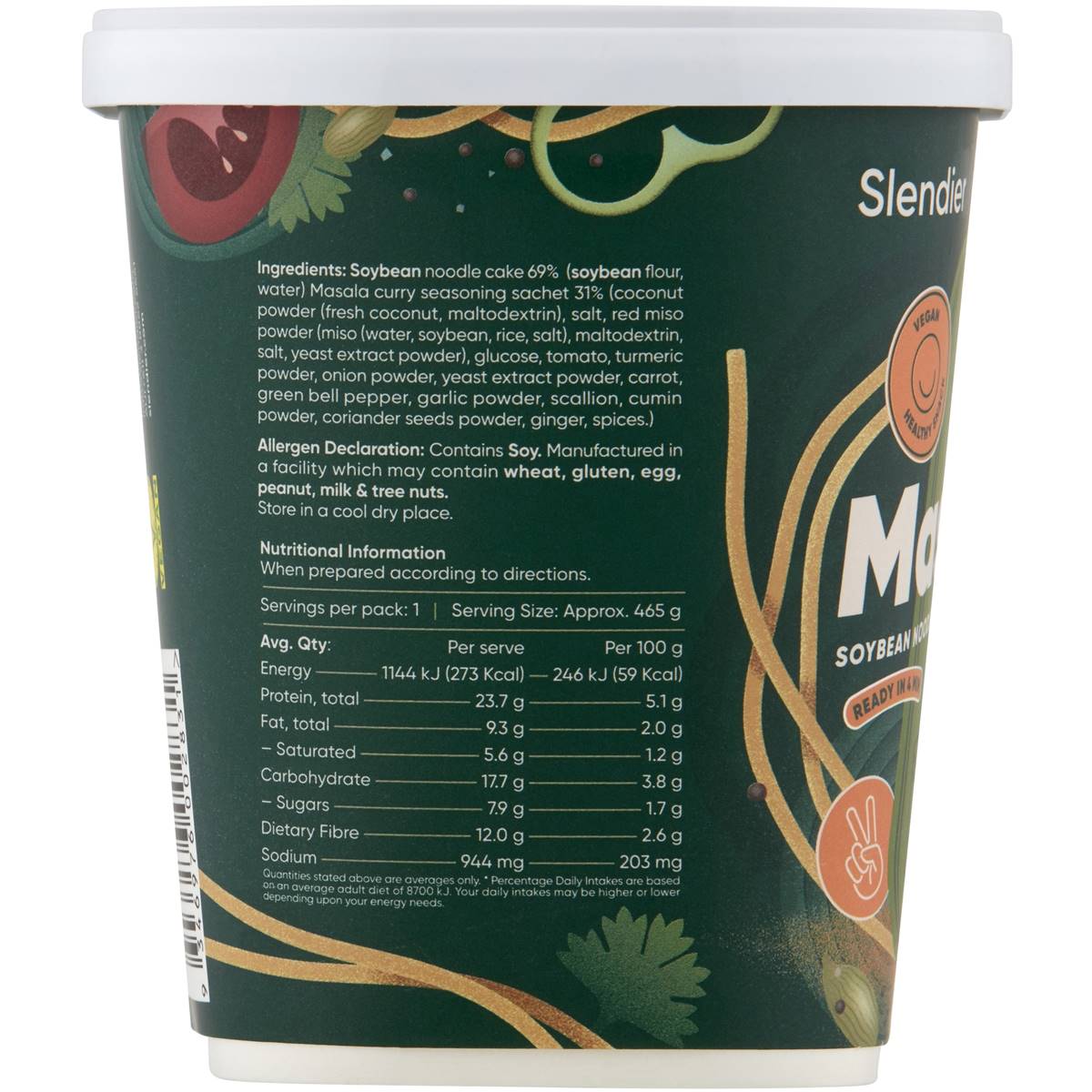 Slendier Masala Instant Cup Noodles 65g Woolworths