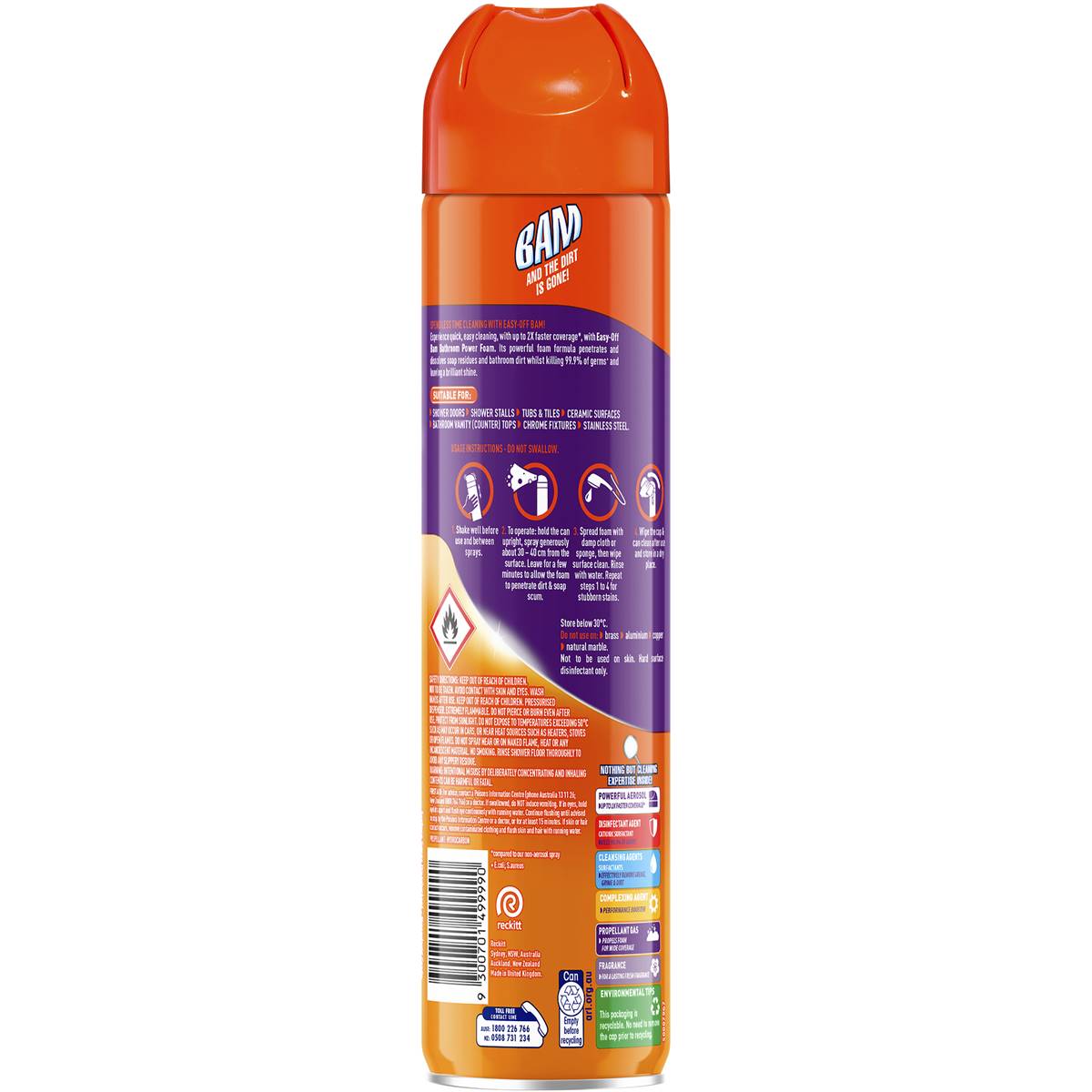 Easy Off Bam Bathroom Soapscum Cleaning Foam 590g Woolworths