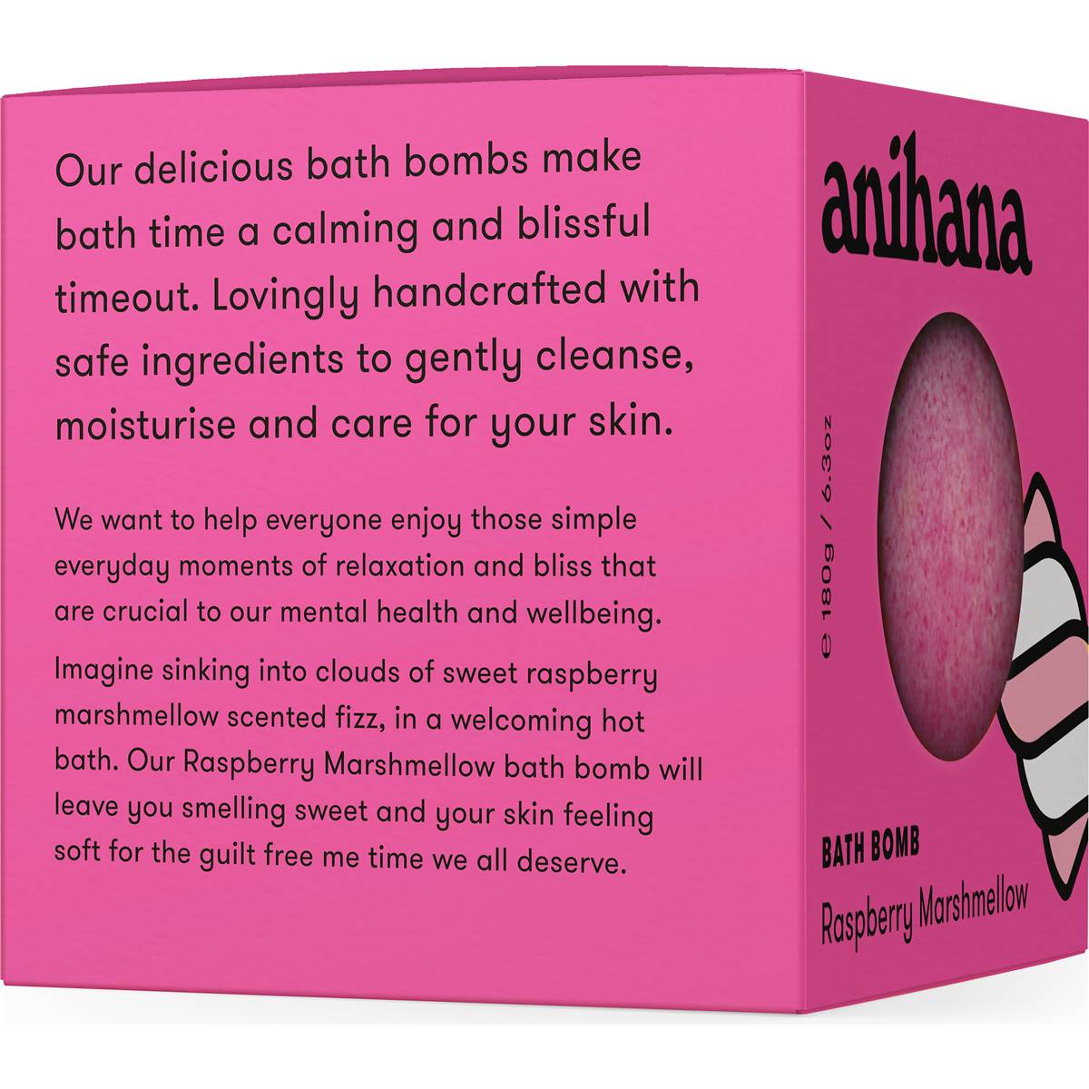 Anihana Bath Bomb Raspberry Marshmellow 180g | Woolworths