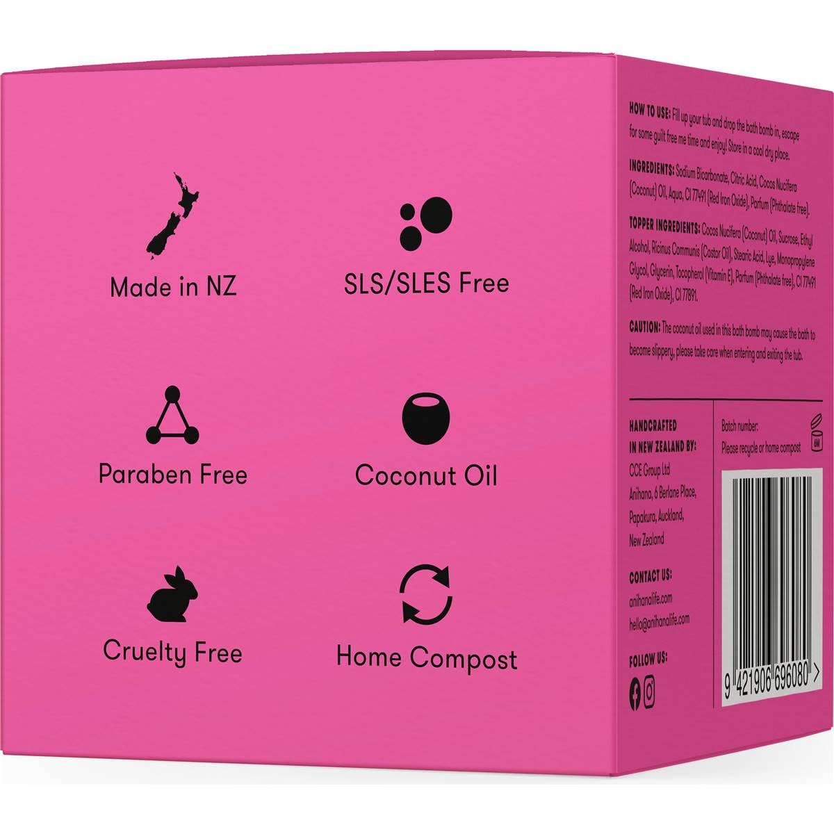 Anihana Bath Bomb Raspberry Marshmellow 180g | Woolworths