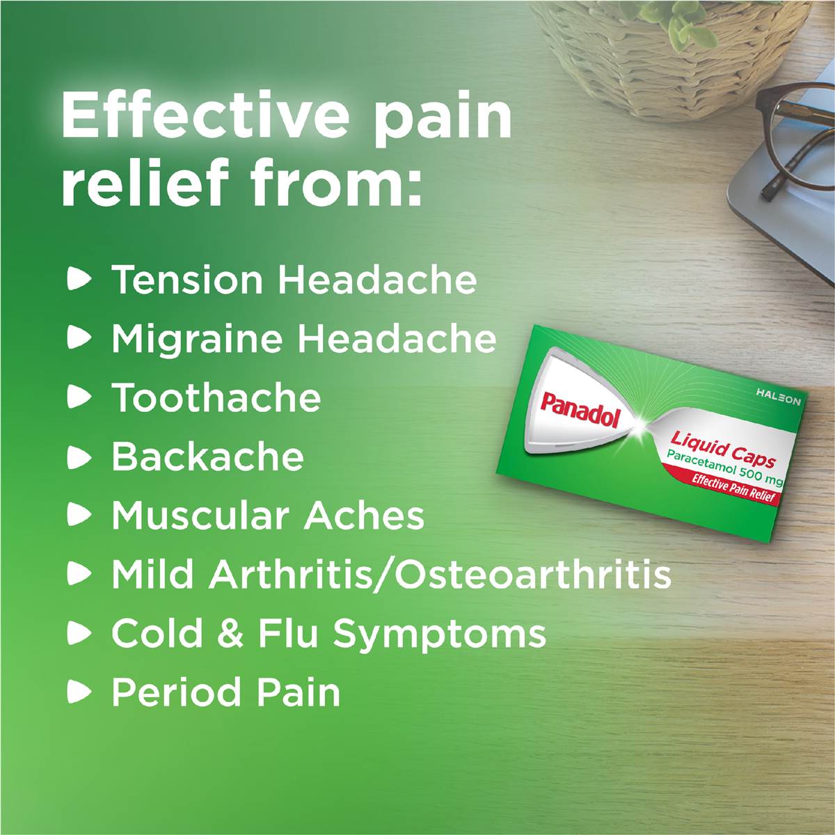 Panadol Liquid Capsules With Paracetamol 500mg 20 Pack Woolworths