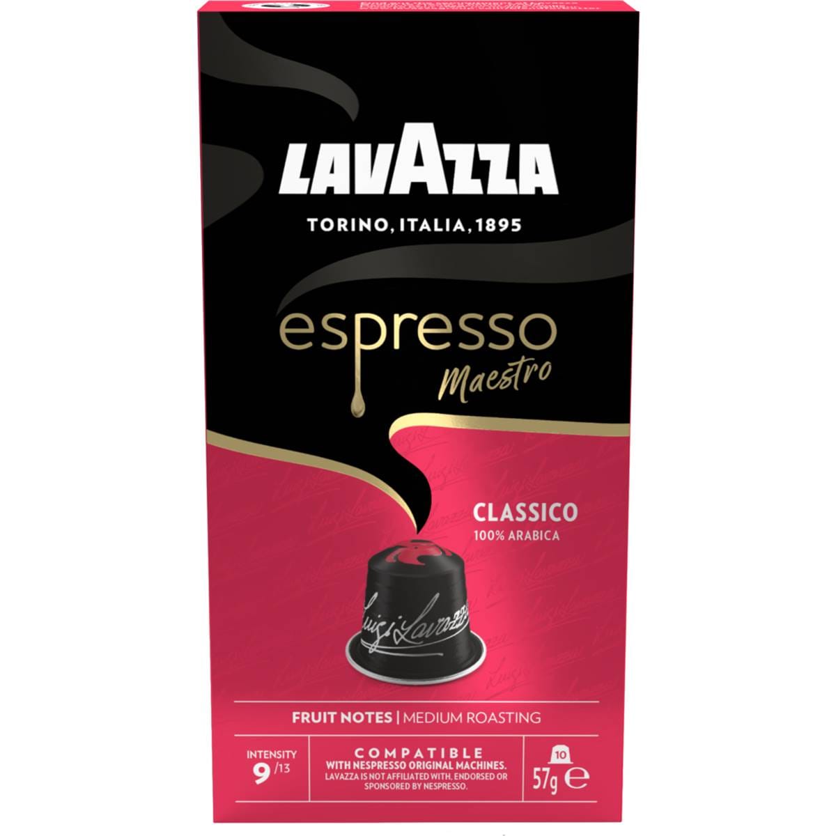 Lavazza Espresso Classico Nespresso Compatible Coffee Pods 10 Pack