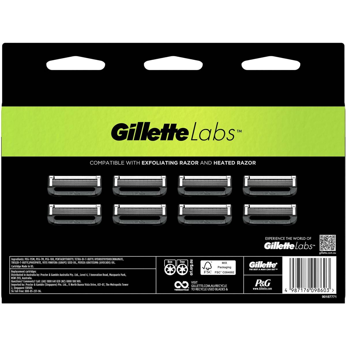 Gillette Labs Razor Blades 8 Pack Woolworths