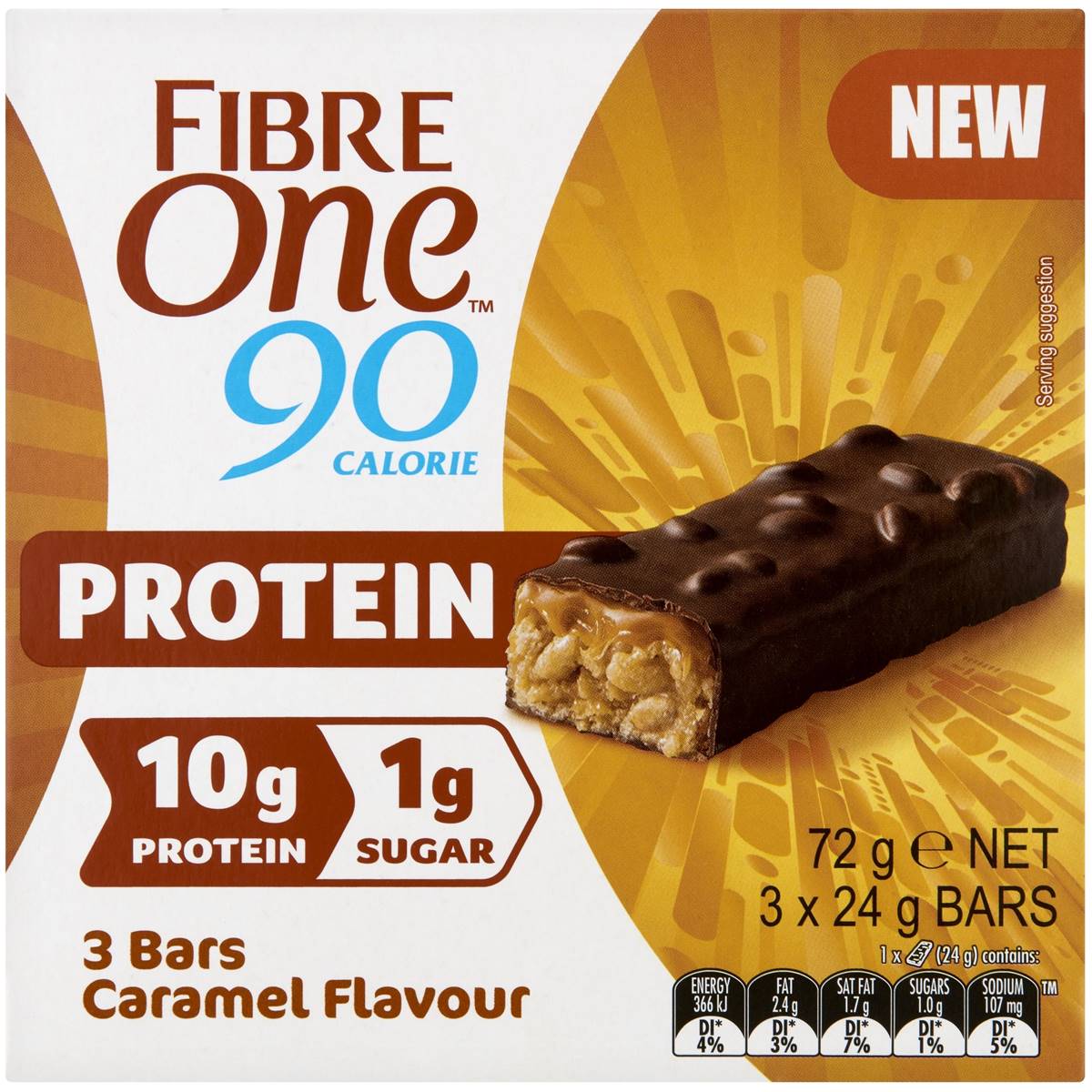 Fibre One Protein Bars Caramel Flavour 3 Pack Woolworths