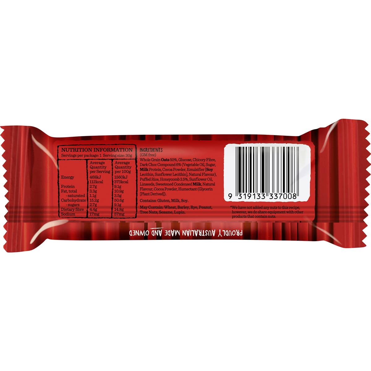 Carman's Choc Top Aussie Oat Bars 6 Pack Woolworths