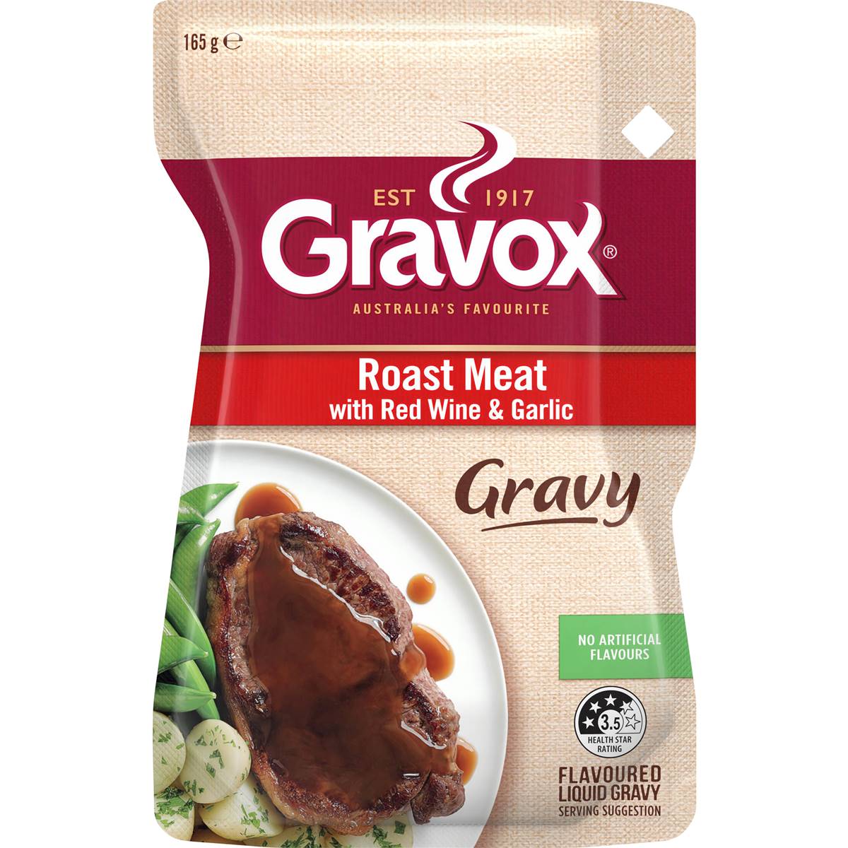 Gravox Roast Meat With Red Wine & Garlic Liquid Gravy Pouch 165g Woolworths