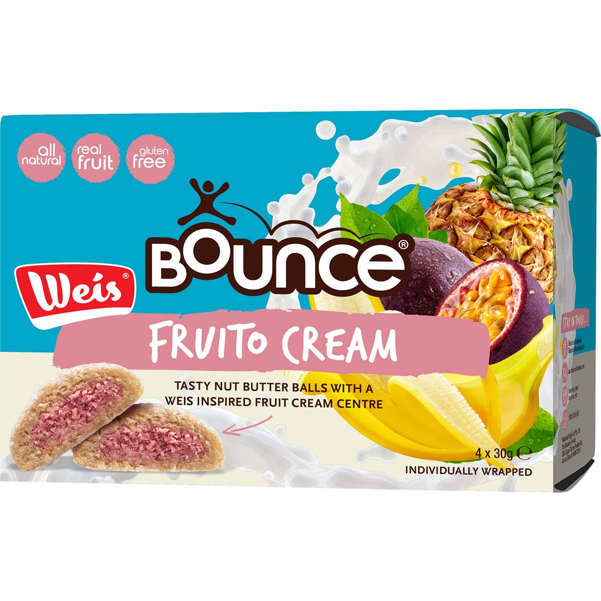 Bounce Weis Fruito Cream Filled Balls 4 Pack Woolworths