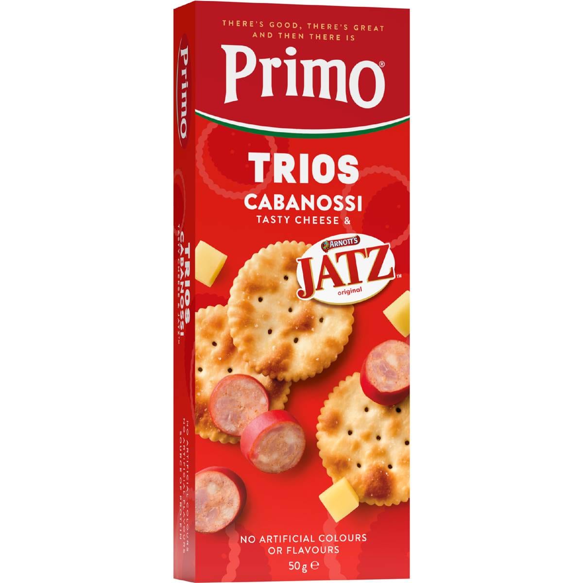Primo Trios Cabanossi Cheese & Jatz Crackers 50g Woolworths