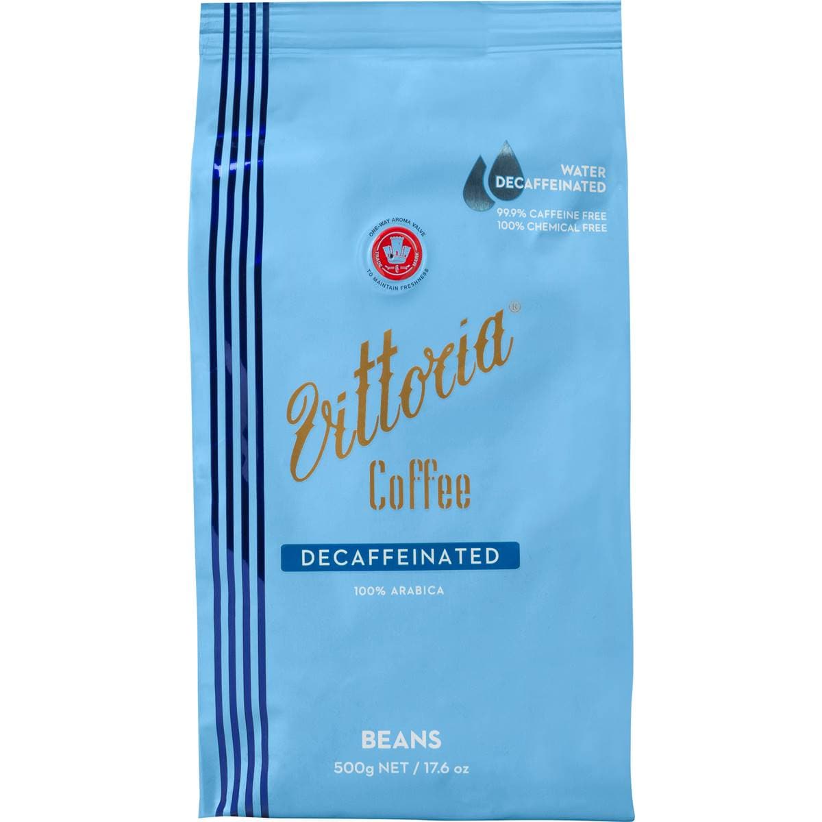 Vittoria Decaffeinated Coffee Beans 500g Woolworths
