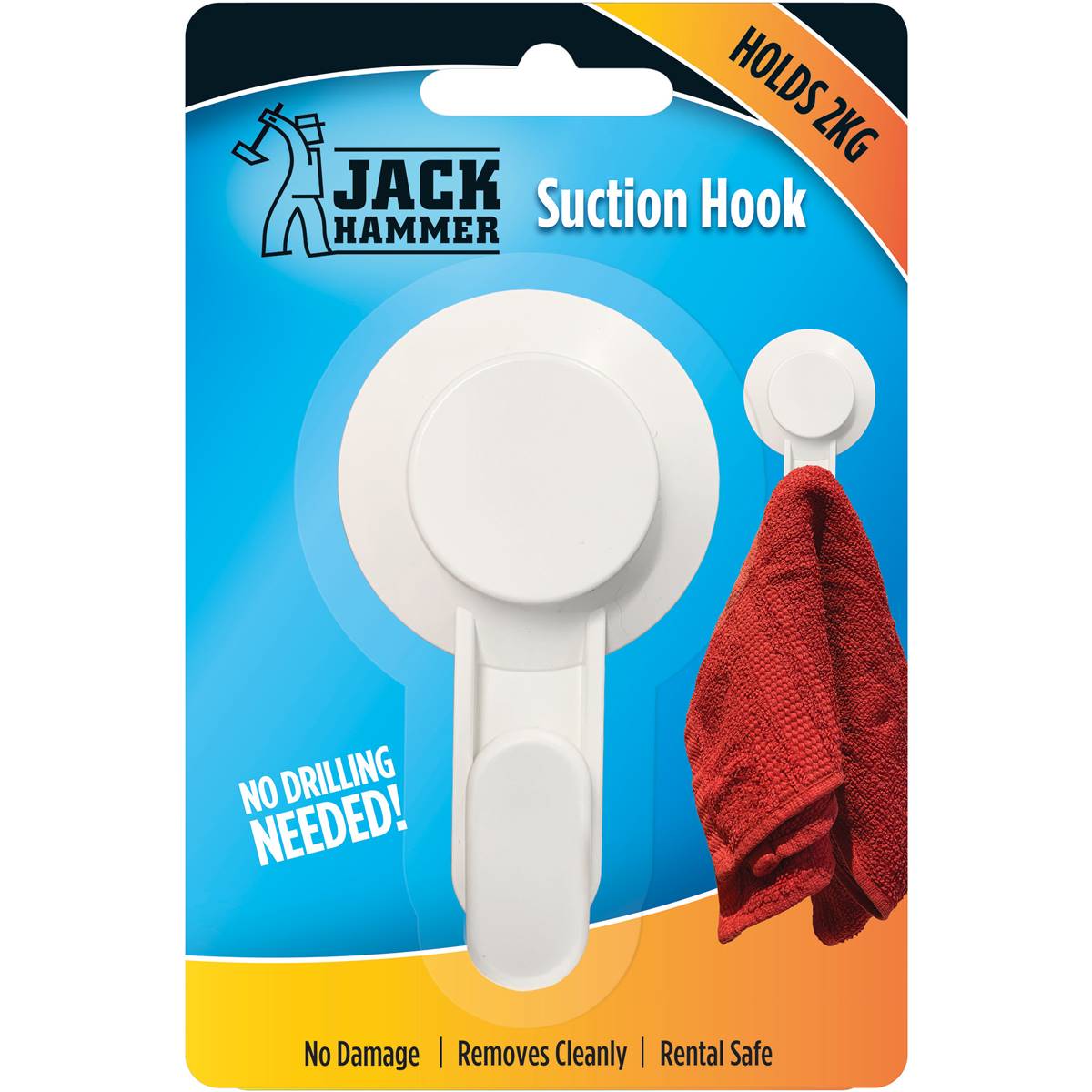 Jack Hammer Suction Hook Holds 2kg Each Woolworths