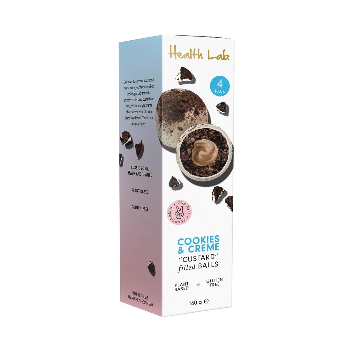 Health Lab Cookies N Crème Custard Filled Balls 4 Pack Woolworths