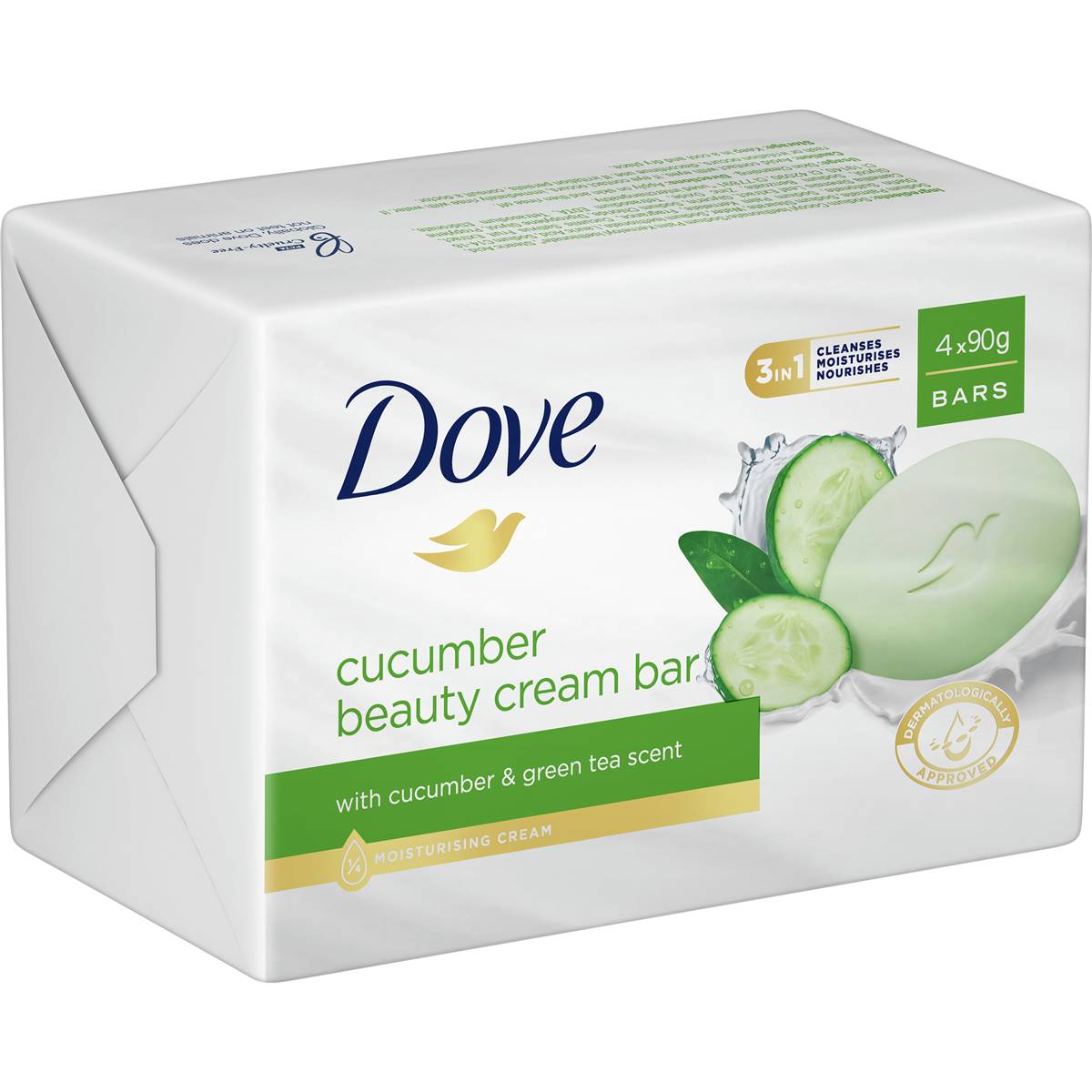 Dove Cucumber Beauty Cream Soap Bar 4 Bars 360g Woolworths