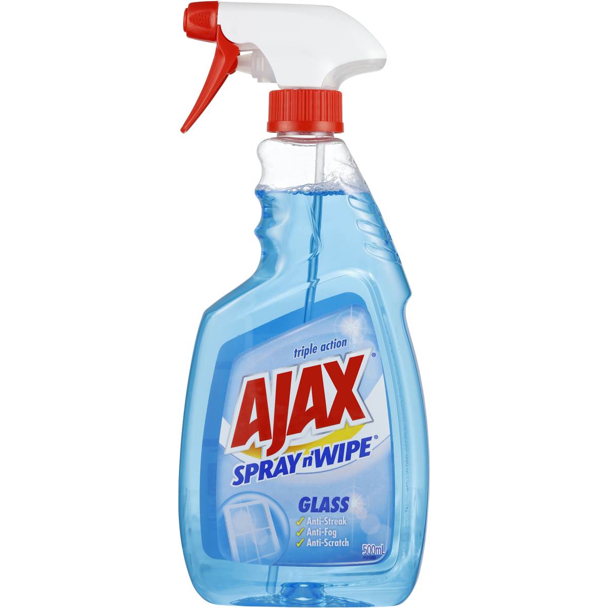 Ajax Spray N Wipe Glass Cleaner Trigger 500ml | Woolworths